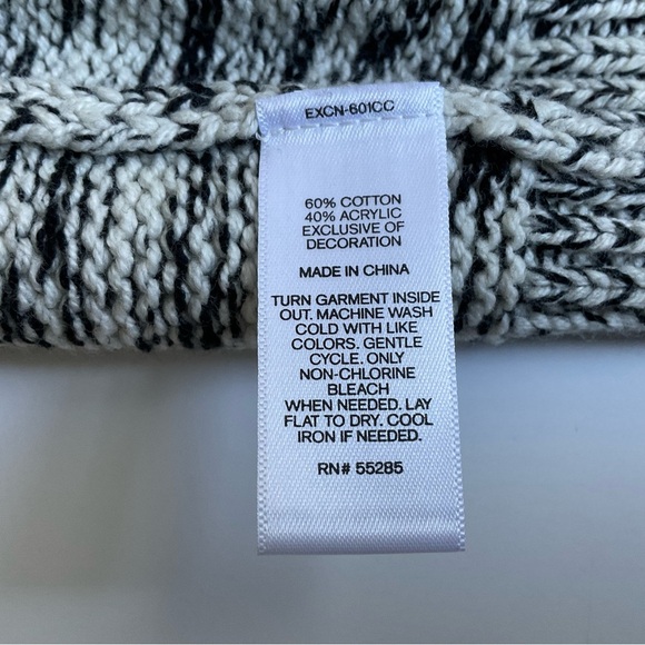 Express Mens 1/4 Zip Pullover Sz L Gray/Black Mock Neck Knit Preppy Y2K Everyday - Picture 9 of 10